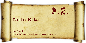 Matin Rita névjegykártya